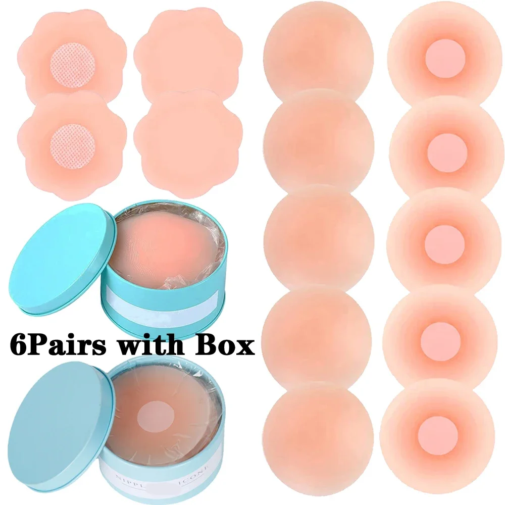 

Reusable Women Breast Petals Lift Nipple Cover Invisible Petal Adhesive Strapless Backless Stick on Bra Silicone Breast Stickers