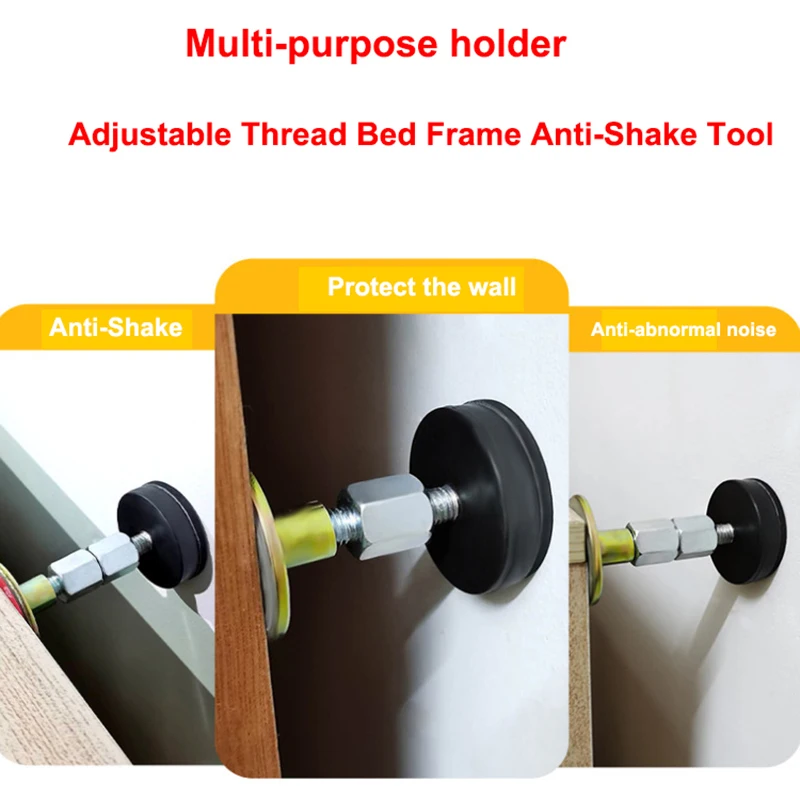 Bed Frame Anti Shake Tool 1pcs Self-adhesive Adjustable Thread Bed Frame Anti-Shake Tool Fixed Bed Anti-squeaking Telescopic Support Hardware Fasteners