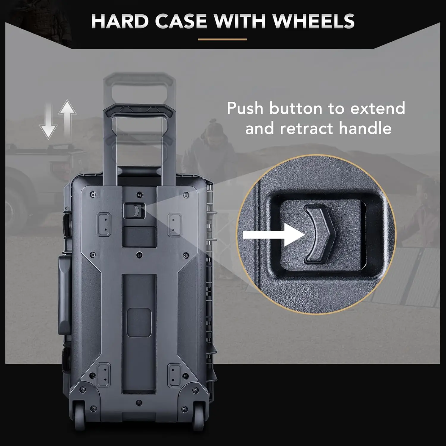Waterproof Hard Case with Wheels and Customizable Foam, Interior Size 20.3x11.3x7.3 inch, Suitable for camera, lens, drone, mic, 6