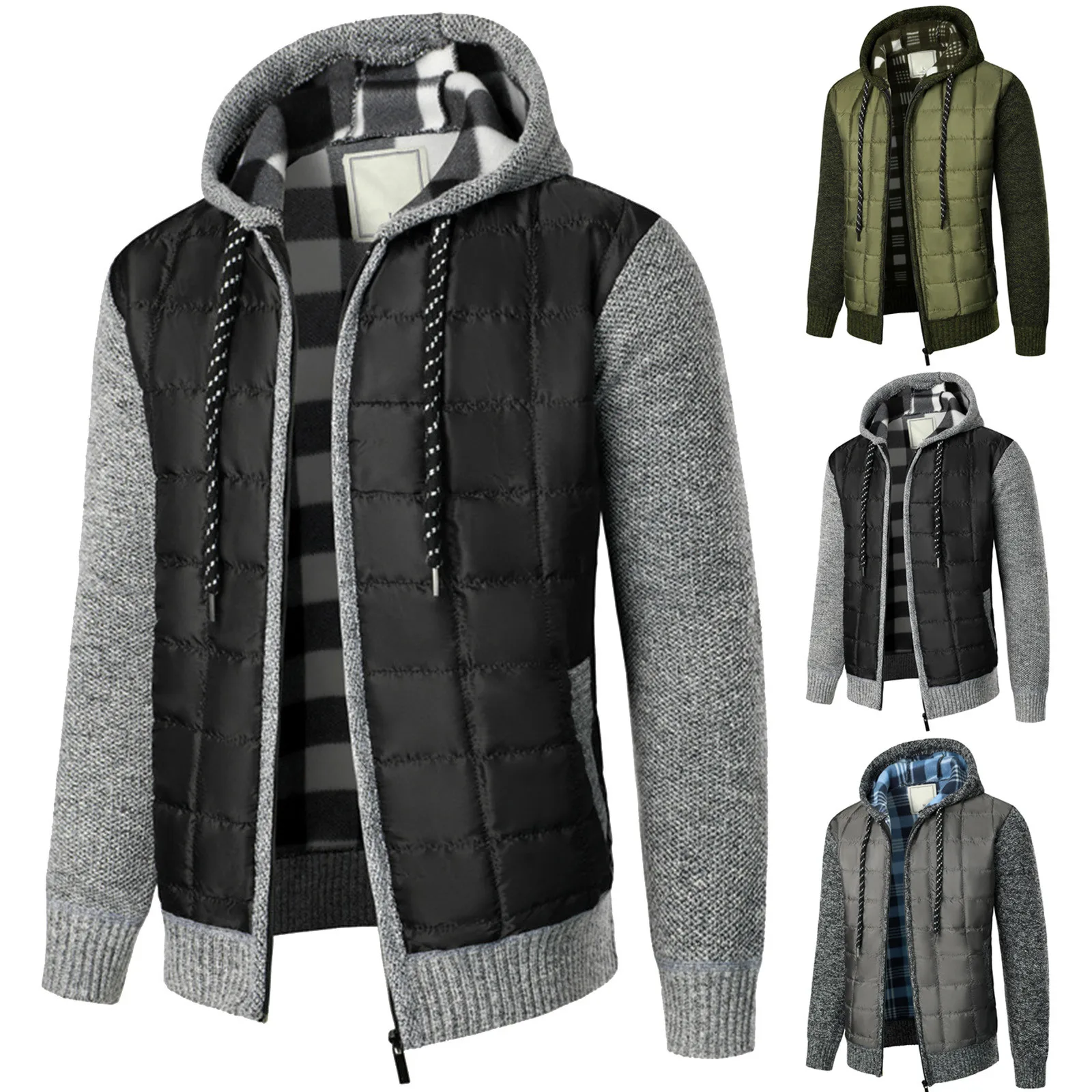 

2023 Autumn New Men's Cardigan Stand Neck Sweater Jacquard Coat Thickened Warm Casual Knitwear Trendy Sweaters Coat Zipper