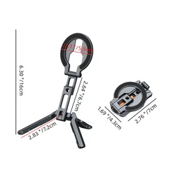 Foldable Magnetic Phone Tripod Stand with Versatile Hook Design and Aluminum Construction (Magnetic Holder)