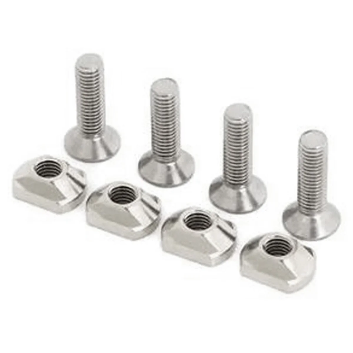 4Pcs M6 Hydrofoil Mounting Brass T-Nuts for Surfing All Hydrofoil Tracks Outdoors Surfing Accessories Silver hydrofoil mounting t nuts