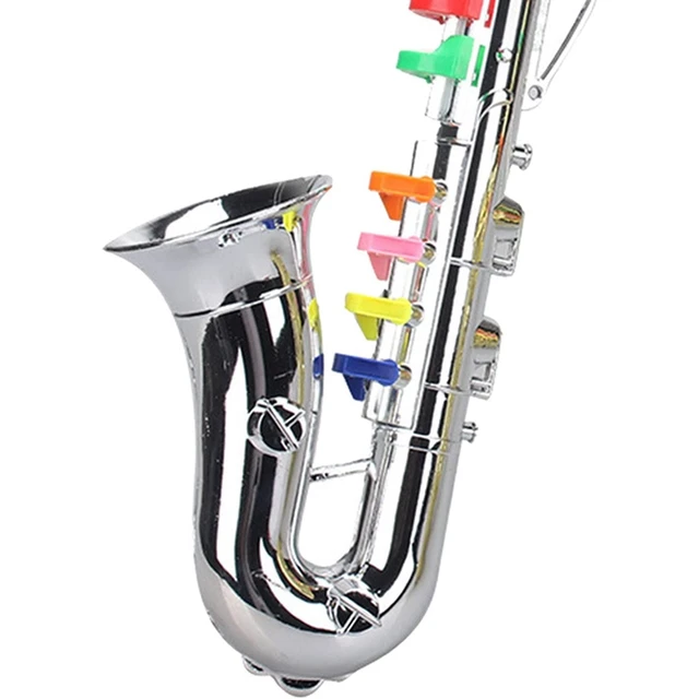 EXCEART Juguete de saxofón falso simulación de música modelo de saxofón  para niños, juguete musical trompeta instrumentos de viento musicales para