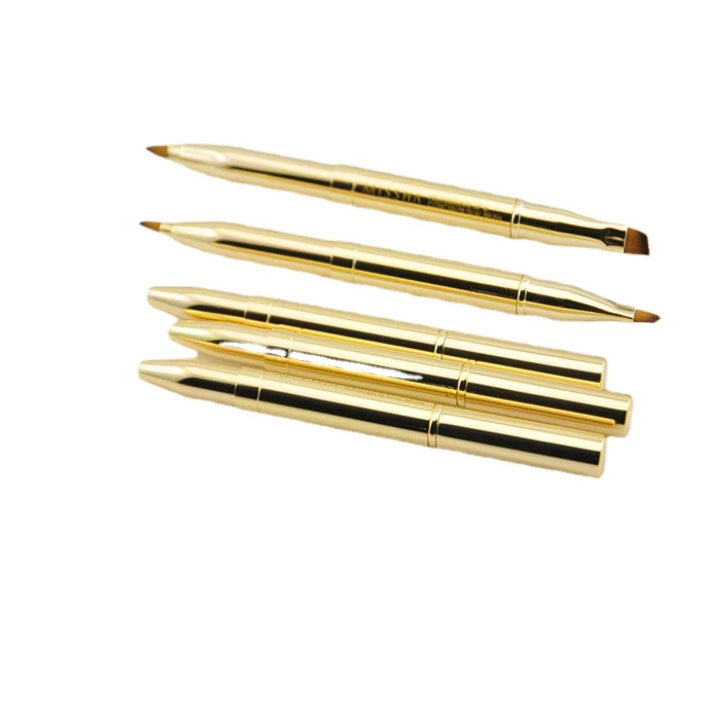 Retractable Lip Makeup Brush Lipstick Lip Gloss Brush Telescopic Dual Use Eyeshadow Beauty Tool With Protect Cap