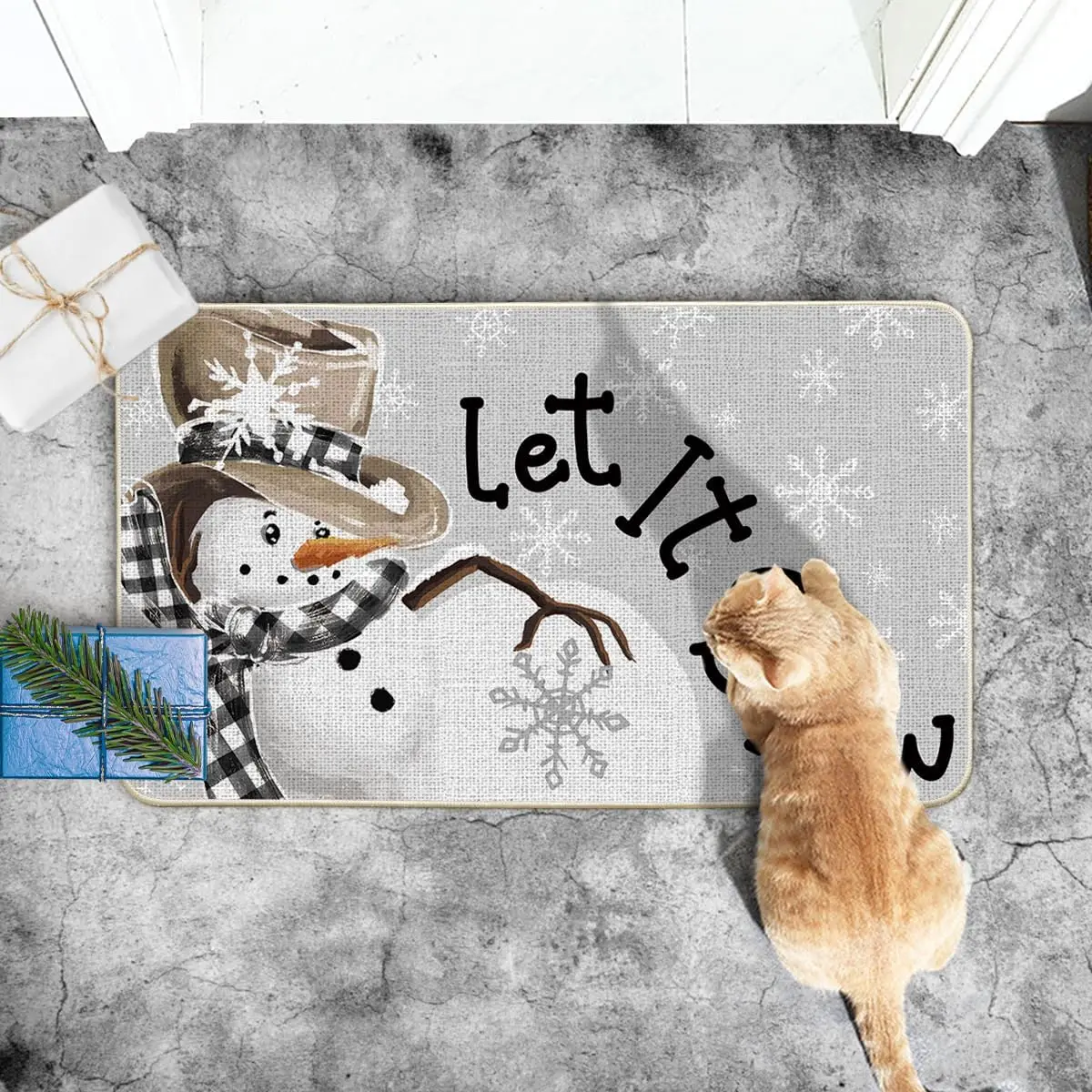 VIKAMAGreySnowflakeSnowmanWinterDoormatIndoorAndOutdoorWear-ResistantDoormatLivingRoomBedroomDecorativeFloorMat-AliExpress15