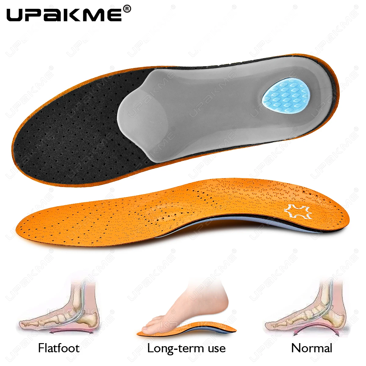 

Leather Orthotic Flat Feet Arch Support Insoles for Orthopedic Shoe Sole Insole for Feet Men Women O/X Legs Corrected Unisex Pad