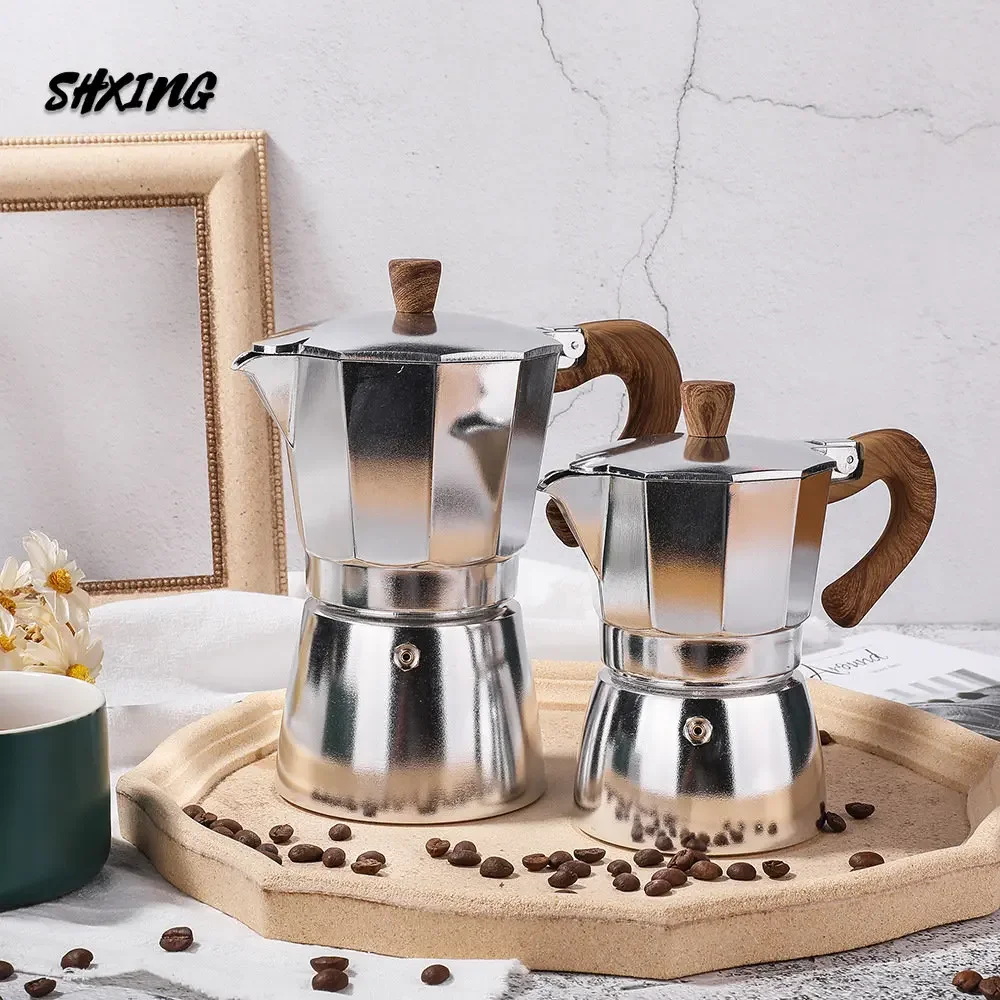 Moka Pot 150/300Ml Macchina Da Caffè Italiana Espresso Geyser In Alluminio Caffettiera Bollitore Latte Stufa Classic Coffee Barista Tools