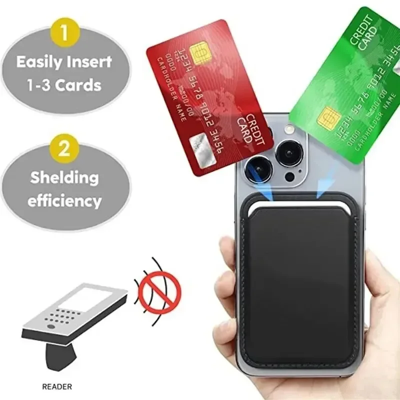 Leather Magnetic Card Wallet - Slim Credit Card Holder with Easy Access Design