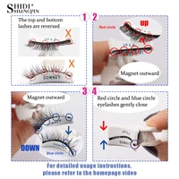 Hot 1 Pair Magnetic Eyelashes Handmade Fluffy Faux Mink Lashes Reusable Natural False Eyelashes and Magnetic Tweezers Set Makeup 5