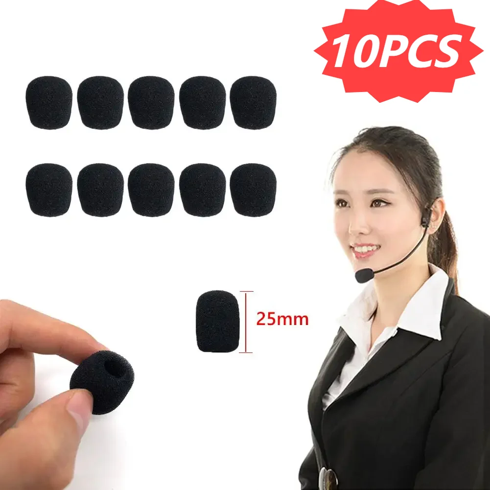 25MM Soft Elastic Sponge Lavalier Microphone Sponge Headphone Foam Headphone Sleeve Microphone 10 Pcs clip on lavalier microphone microphone cover microphone accessories microphone windscreen microphone pop filter microphone clip
