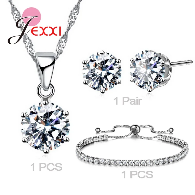 925 Sterling Silver Jewelry Set Multiple Style Jewelry Accessory in One Set Female Nice Gift