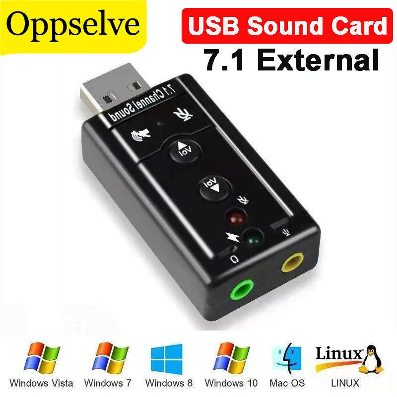 

7.1 Stereo Channels External USB Sound Card USB Type C Audio Adapter to 3.5mm Mic Speaker Headphone Interface For PC Laptop Mac