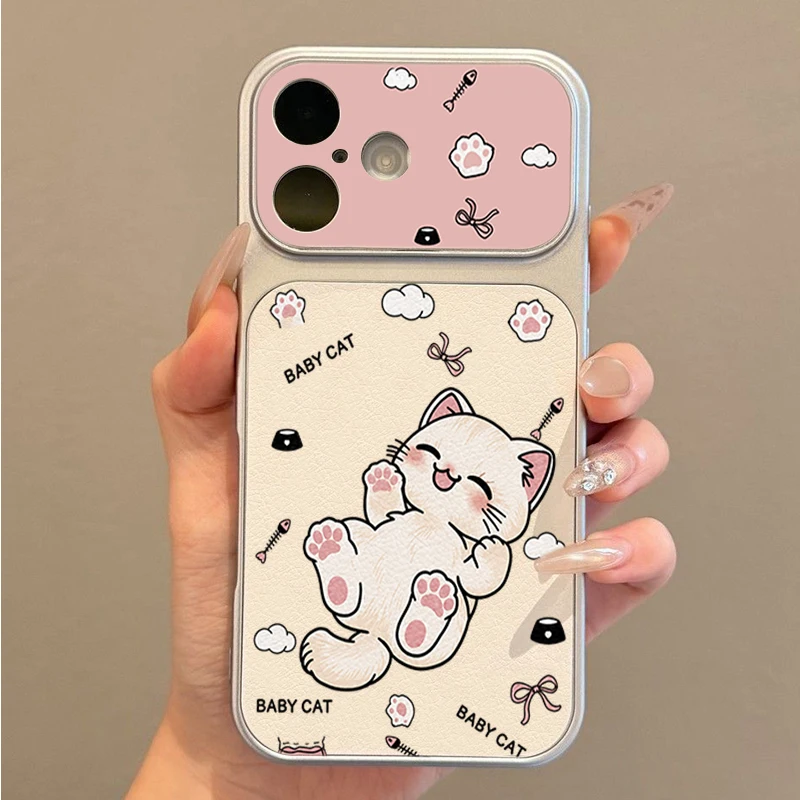 Adorable Pink Paw Polka Dots Cat Phone Case Cover