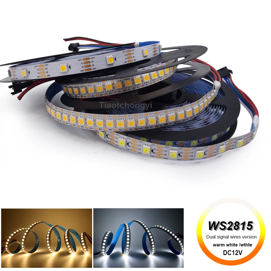 

WS2815 (WS2812B WS2813 Updated) LED light strip Addressable Single Color DC12V 30LEDs/m 60LEDs/m 5050 Pixels smart lights Tape