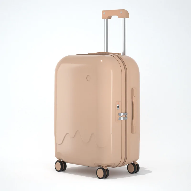 PLUENLI Multifunctional Ice Cream Luggage Trolley Case Female Student Universal Wheel Password Box Boarding Case Travel