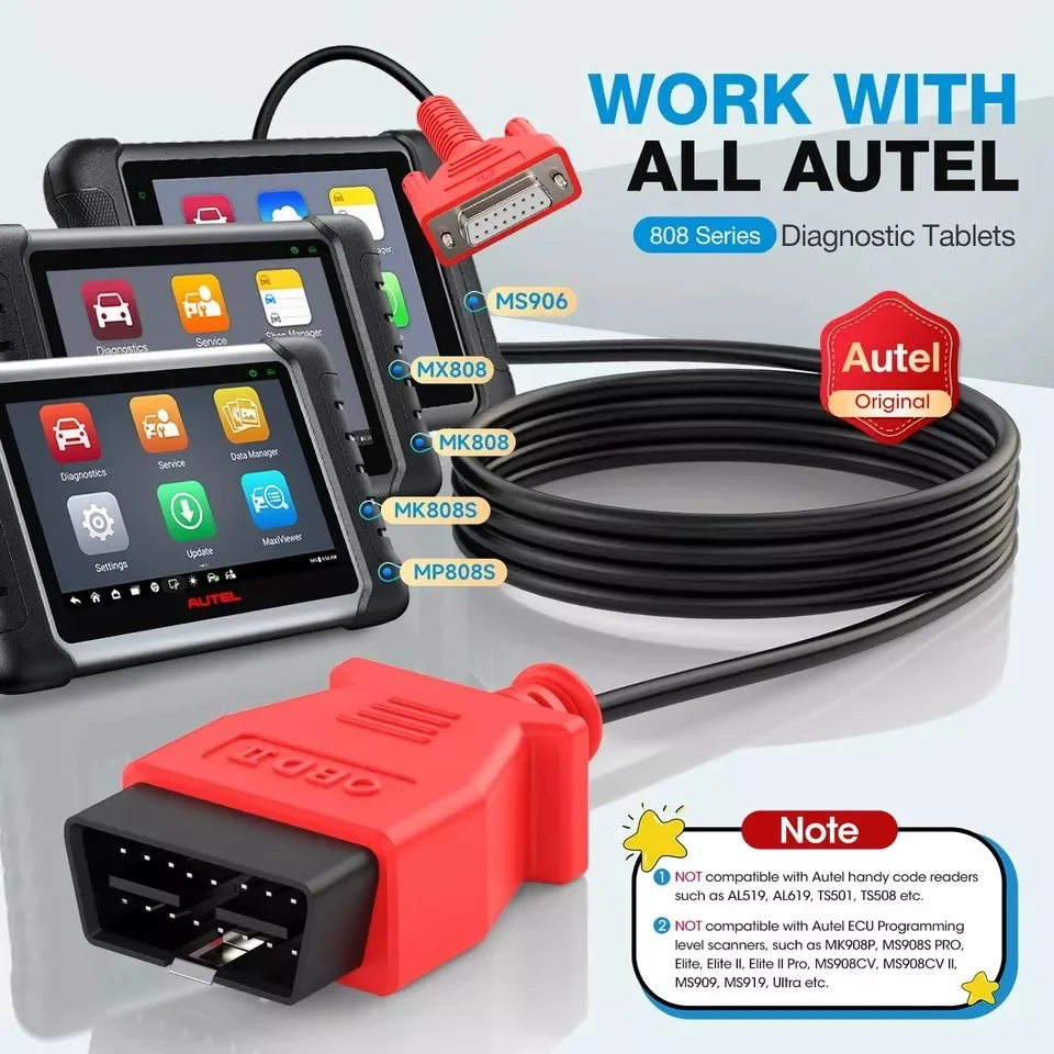 Autel OBDII/EOBD DLC-Hauptkabel übertragen Fahrzeugdaten auf das Tablet. – Detail 8