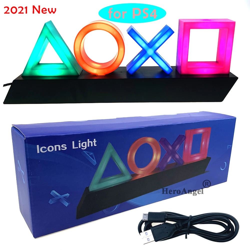 Per PS4/PS5 icona del gioco segno della lampada controllo del suono lampada  decorativa luci colorate Lampstand LED Light Game 2 tipi