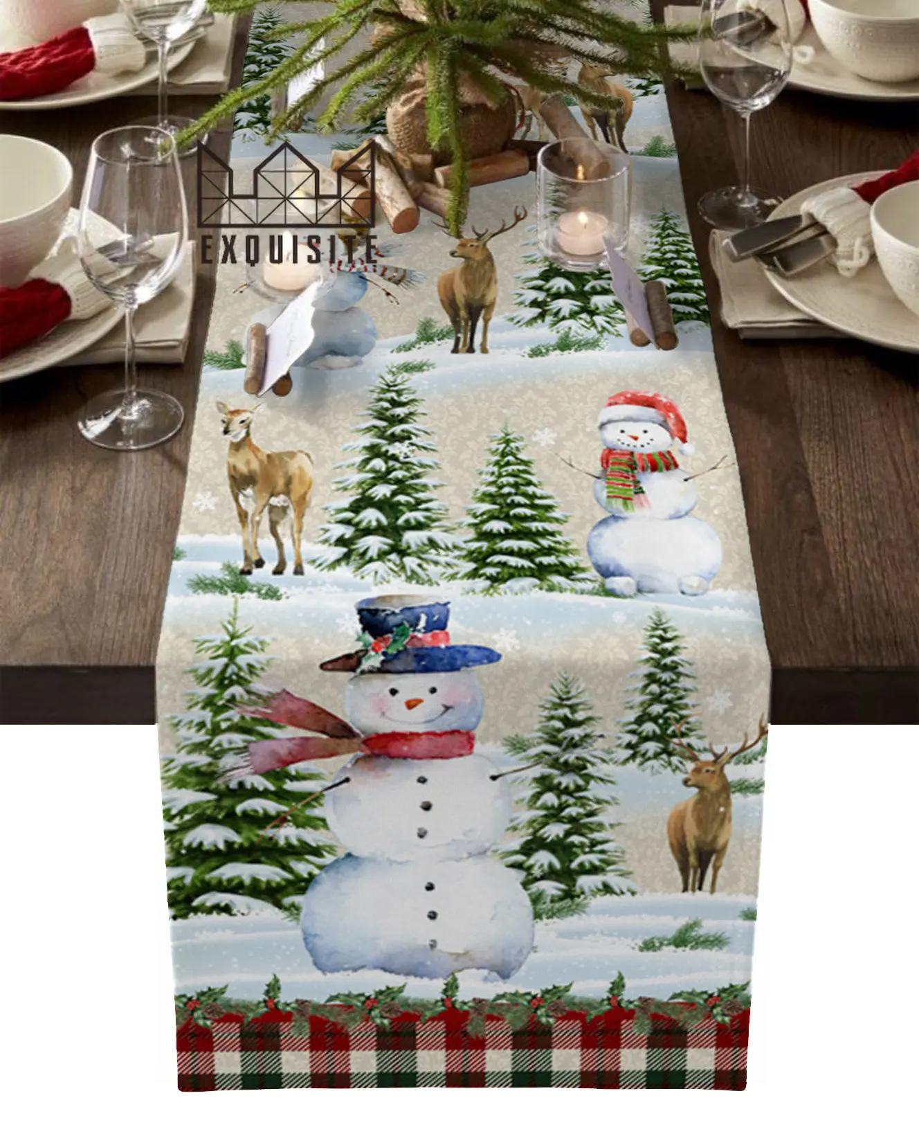 

Рождественский зимний Лось Снеговик Рождественская елка ягодная елка скатерть для стола свадебное украшение скатерть кухонная столовая скатерть