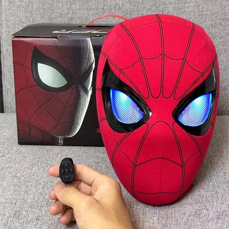 Electronic Mask Spider Man Mascara Spiderman Headgear Mask Cosplay Moving Eyes 1:1 Remote Control Elastic Toys Adults Kids Gift