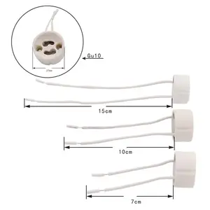 Lamp Holder, Bi-pin Base For 12v Halogen/led Birne, Ceramic Socket With  150mm Lead,6-pack(mr16 Gu5.3 /g4) 