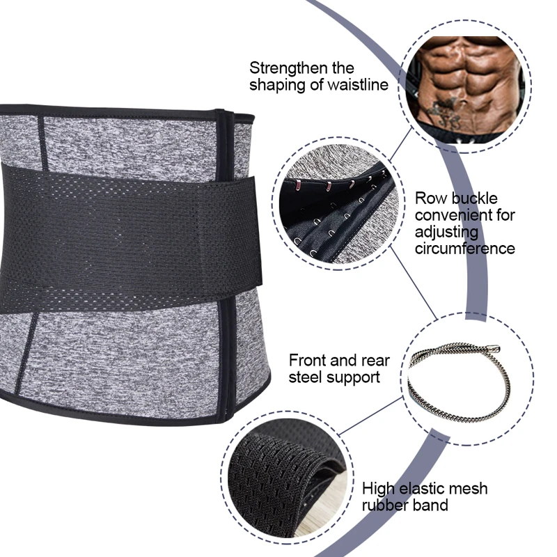 LAZAWG Men Body Shaper Waist Trainer Belts Sauna Hot Sweat Slimming Neoprene Sports Workout Belly Trimmer Corset for Weight Loss