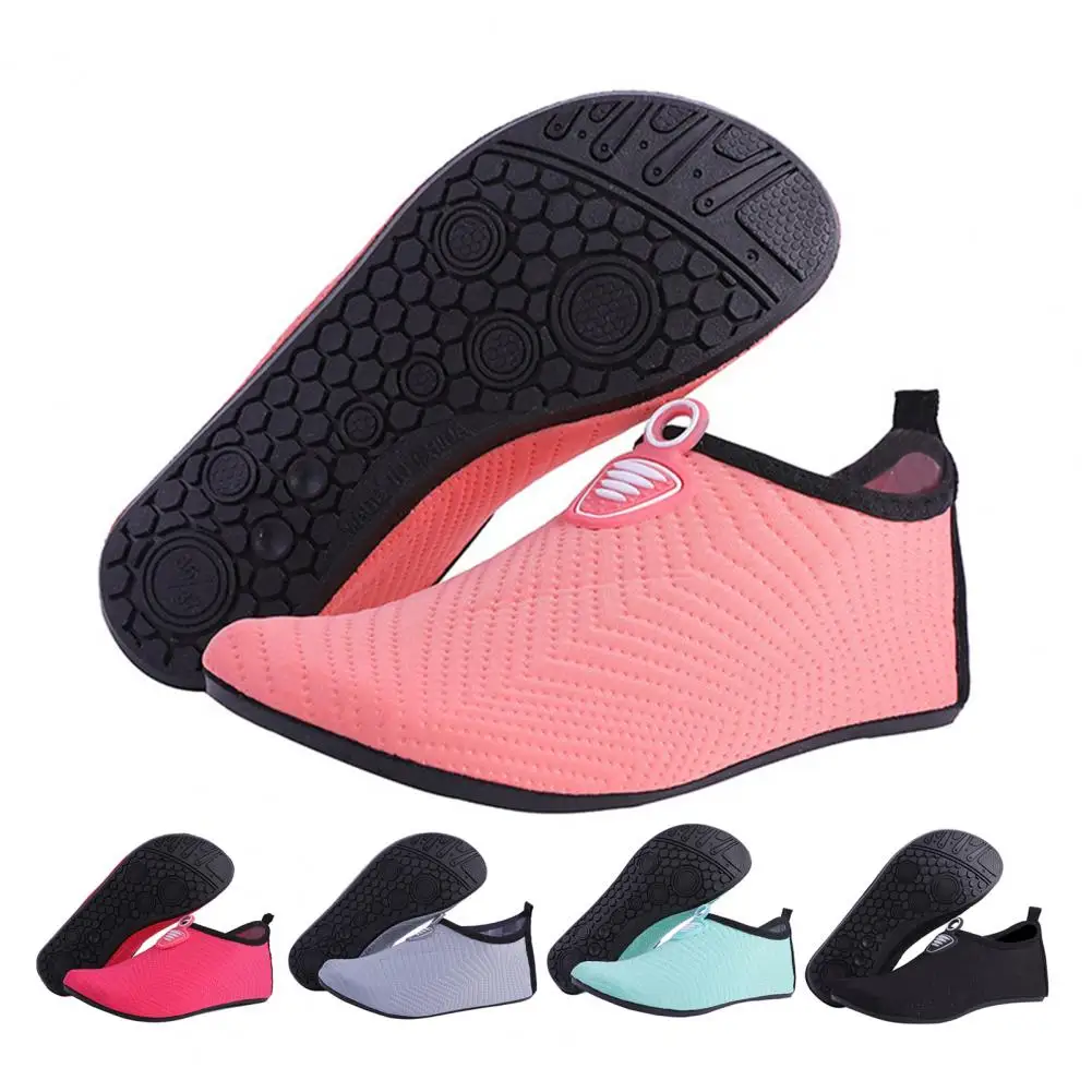 1 Pair Stream Tracing Shoes Thermoplastic Rubber Sole Microfiber Aqua Shoes Beach Footwear Anti-Slip Heel Patch Wading