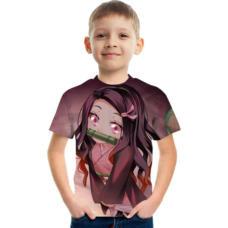 spiderman t-shirt children's	 2022 New Demon Slayer T Shirt 3D Kids Blade of Ghost T-shirt Kimetsu No Yaiba Anime Demon Blade Cool T shirt boy girl 4-14Y children's t shirt with animals	