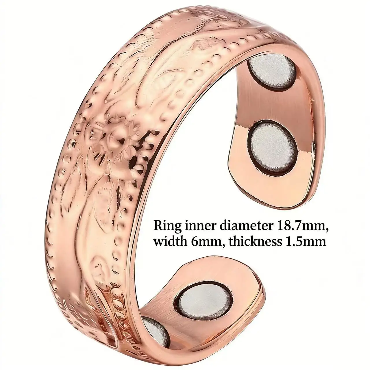 Pure Copper Magnetic Adjustable Ring - Vintage Therapeutic Anillo Magnetico Gift