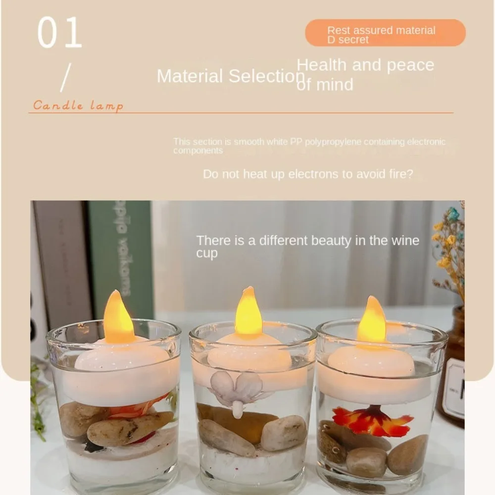 5pcs Diwali Diya LED Light Floating on Water Electric Candle Lamp Glowing Decor Tea Light Deepavali Festival Decoration