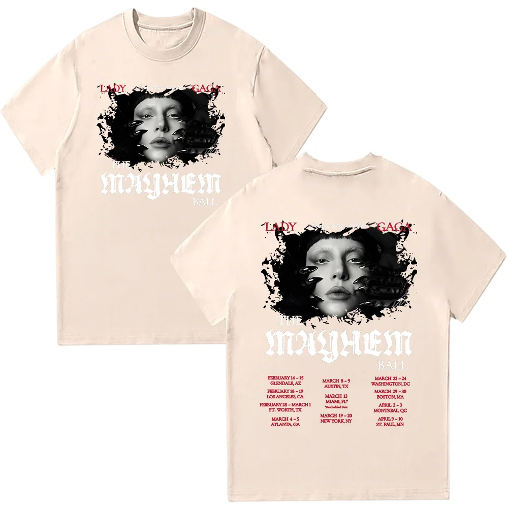 Lady Gaga The Mayhem Ball T-shirts Women O-Neck Short Sleeve