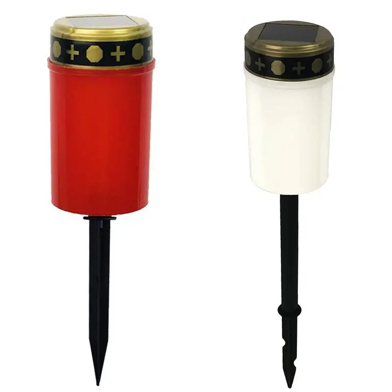 Religious Cemetery Solar Lamp Grave Candle For Cemetery Flameless