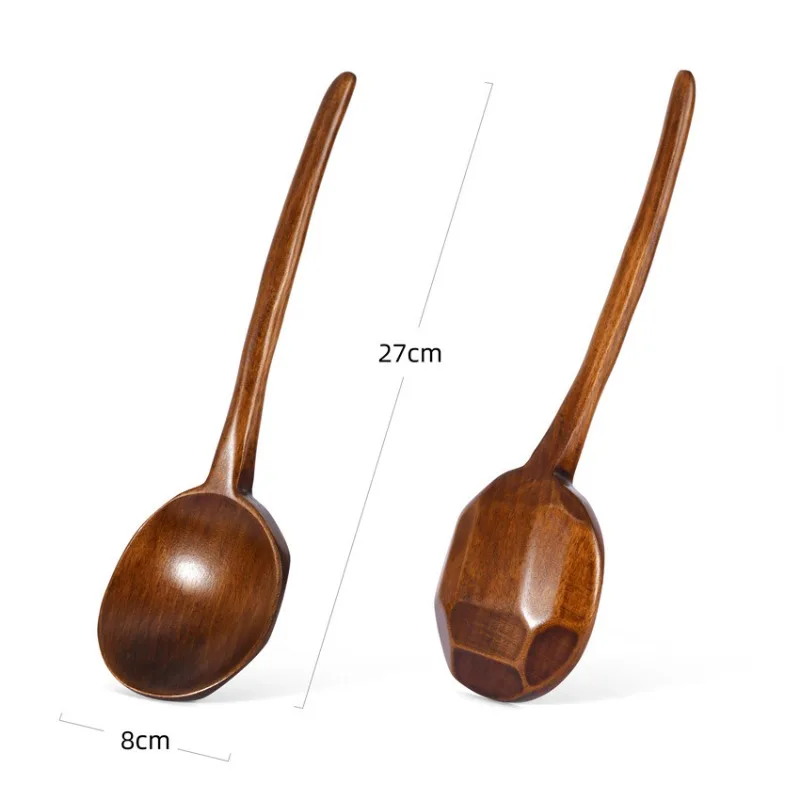 1pcs Long Handle Wooden Spoon Soup Eco Friendly Products Tableware Natural Tableware for Service Spoon for Cooking