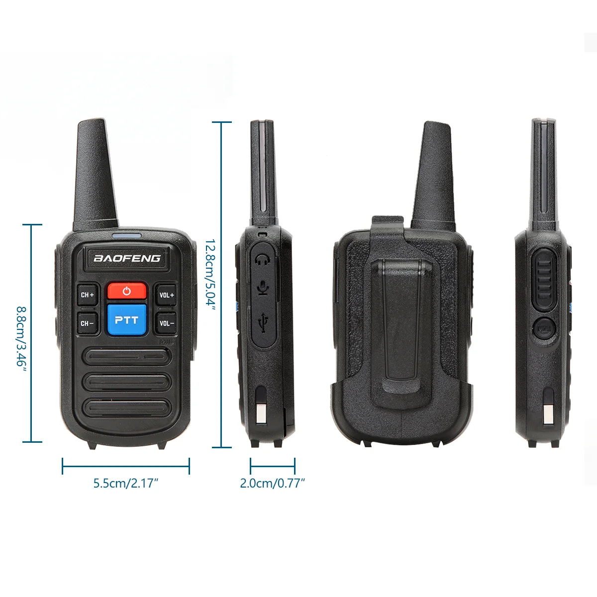 Baofeng Ff-c50 400-480mhz 5w Two Way Radio Kids Mini Walkie Talkie 16 Channel Long Range With Charger 4