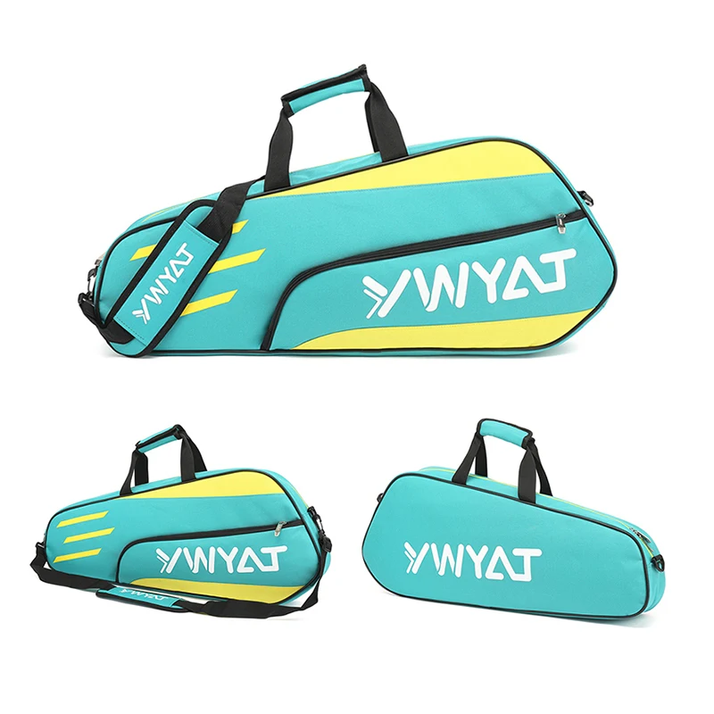 YWYAT Badminton Raqueteira Bag Thickened Nylon Material Handbag Shoulder Multifunctional Bag Badminton Sports Bag for 3 Rackets