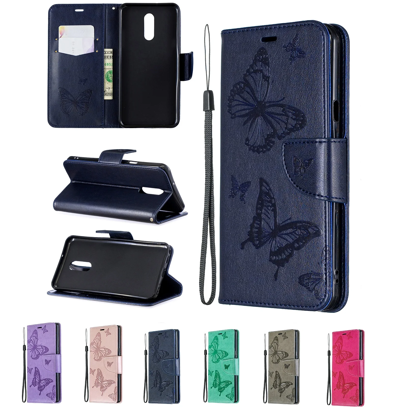 

Роскошный флип-чехол из искусственной кожи для LG Stylo 5 3D чехол для телефона с бабочкой для LG Stylo 5 кошелек Чехол-бумажник чехол Coque