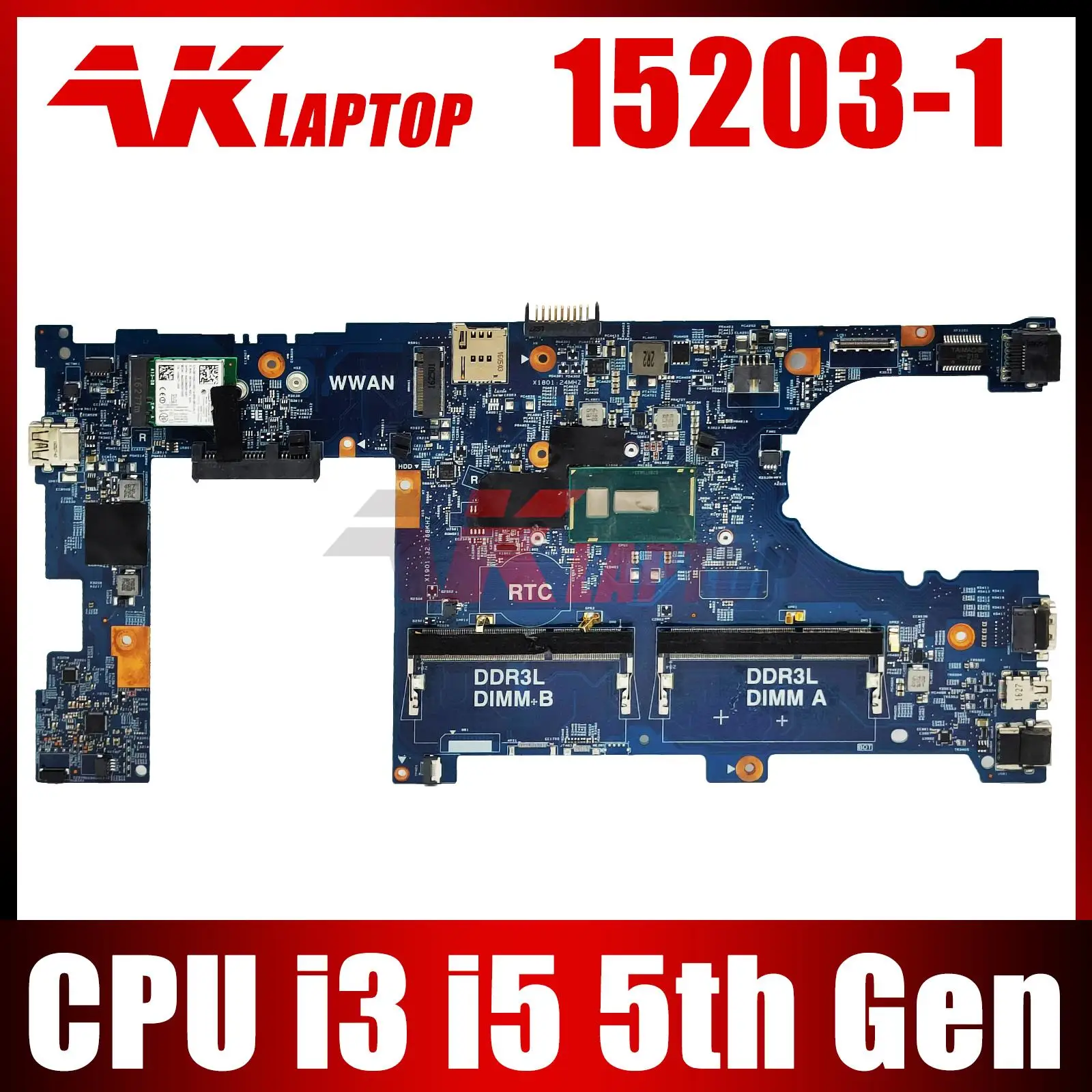 

Материнская плата для ноутбука DELL latitude 3350 L3350, материнская плата 15203-1 CN-028CG2 0P0WRG, материнская плата с pentium cpu i3 i5 5-го поколения ЦП
