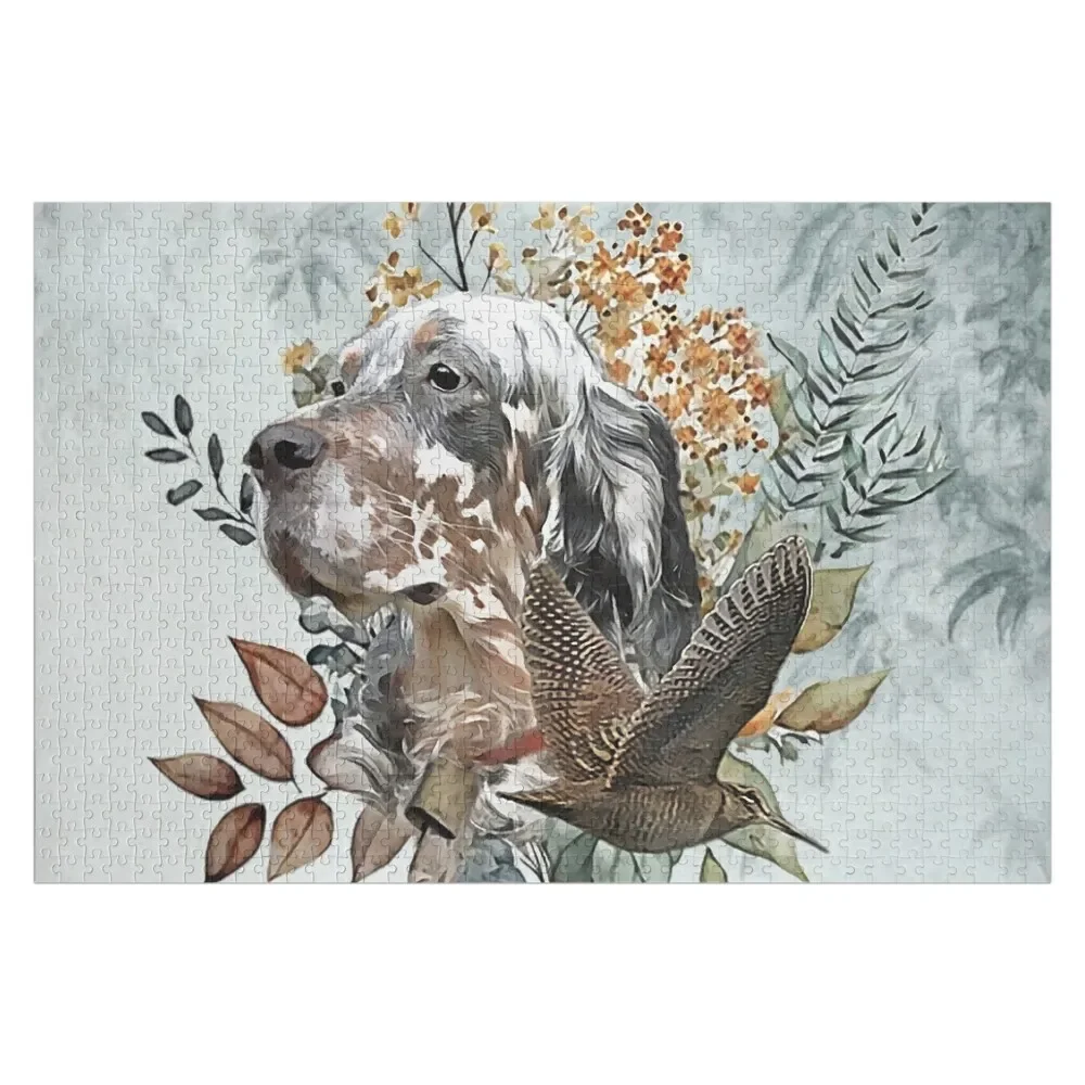 

English setter , Woodcock Hunting , Art Jigsaw Puzzle Wood Name Personalized For Kids Personalized Gift Married Puzzle