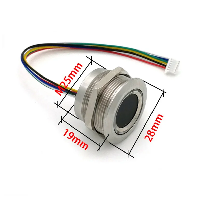 

R503 Circular Round RGB Ring Indicator LED Control DC3.3V MX1.0-6Pin Capacitive Fingerprint Module Sensor Scanner, 15Mm