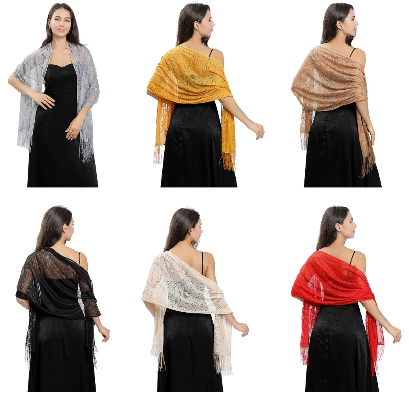 

Graceful Lace Shawl for Special Event Wrap Shawl Decoration Supplies for Adults Female Costume Practical Accessory
