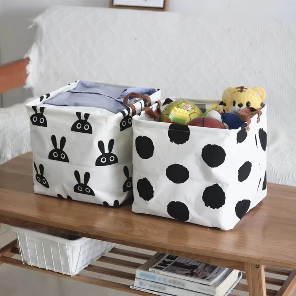 1PC Dirty Clothes Storage Basket Square Folding Toy Storage Basket Household Fabric Quilt Storage Bag 2