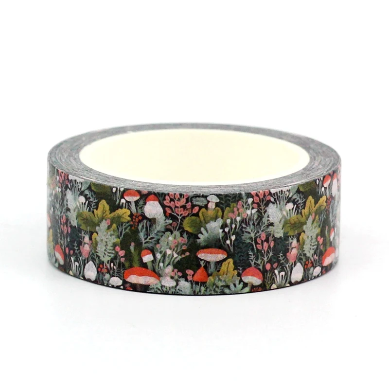 Adhesive Tape Washi Tape Adhesive Tapes Masking Tape Decorative Tape Decoration Tape 1pc 10M Decor Forest Leaves Mushrooms Plants Flowers Washi Tape Set for Scrapbooking Journaling Masking Tape Cute Stationery
