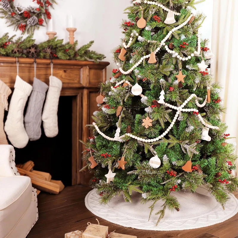 Christmas Tree Skirt 62cm 91cm 122cm Christmas Tree Skirt Solid Color Christmas Tree Mat Decoration Knit Holiday Party Decoration