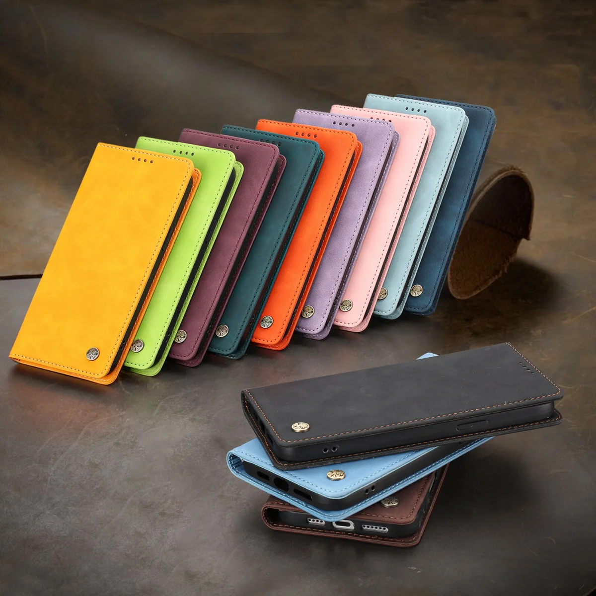 Deluxe Wallet Magnetic Flip Leather Case with Shockproof Stand Cover