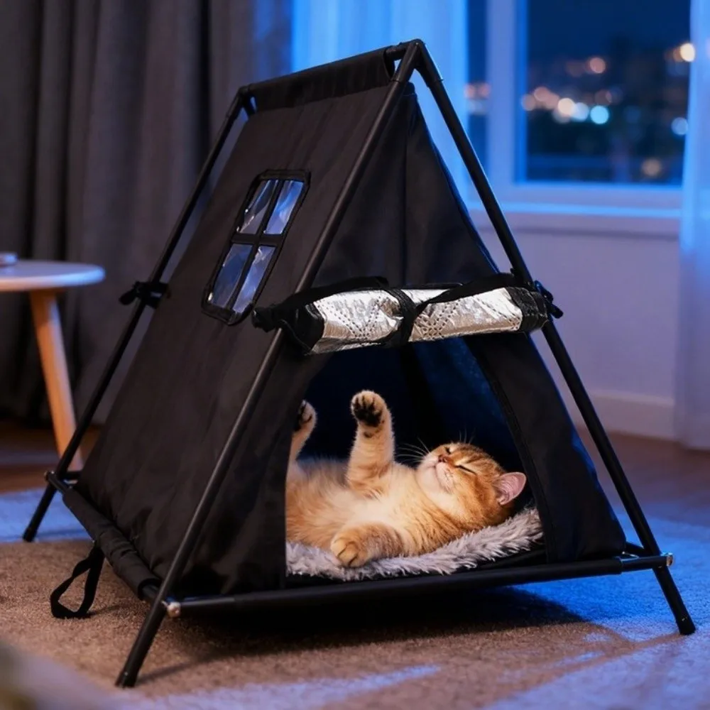 Pet Hideaway Portable Outdoor Pet Tent Foldable Warm Insulated Dog House Waterproof Oxford Dog Cave Hut Camping Use