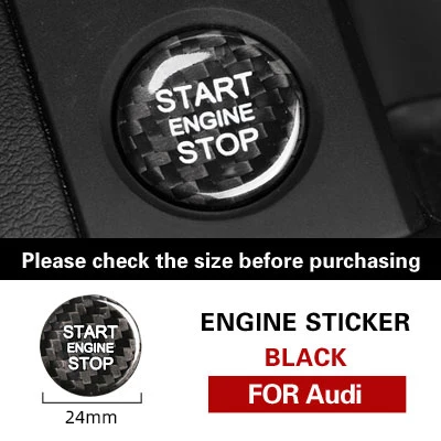 Cache Bouton Start/stop Audi – Accessoire Fibre Carbone Pour A4 A5 A6 A7 A8 Q5 – Rouge
