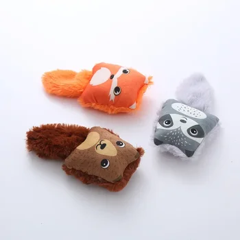 Cartoon fox shaped cat toy cute little raccoon squirrel nibbling toy creative cat mint cat pillow 5