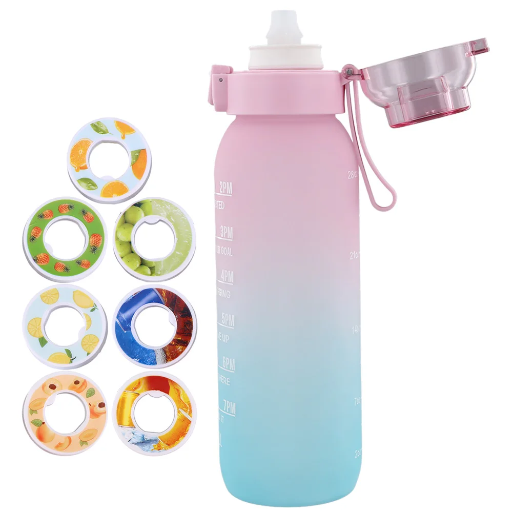 1000ML Fruit Flavor Water Cup Large Capacity 7 Rods Drinking Cup Fragrance Smelling Water Bottle for Travel Climbing Hiking sports water bottle portable water bottle portable water jug