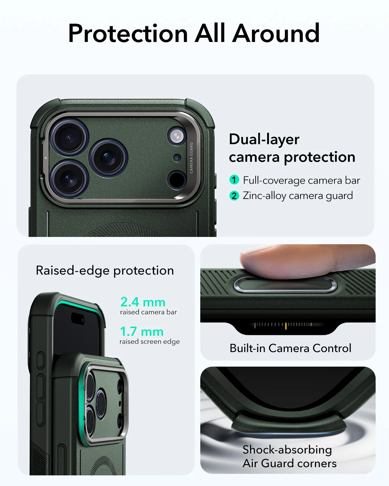 Enhanced Military-Grade Protective Magnetic Phone Case with Camera Control Button
