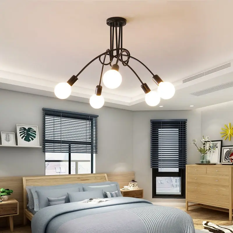 Simple Retro Chandeliers Creative Industrial Style Ceiling Cheap Flush Light Fixtures for Dining Kitchen Lobby Bed Living Room led chandelier ceiling chandelier art lighting fixtures