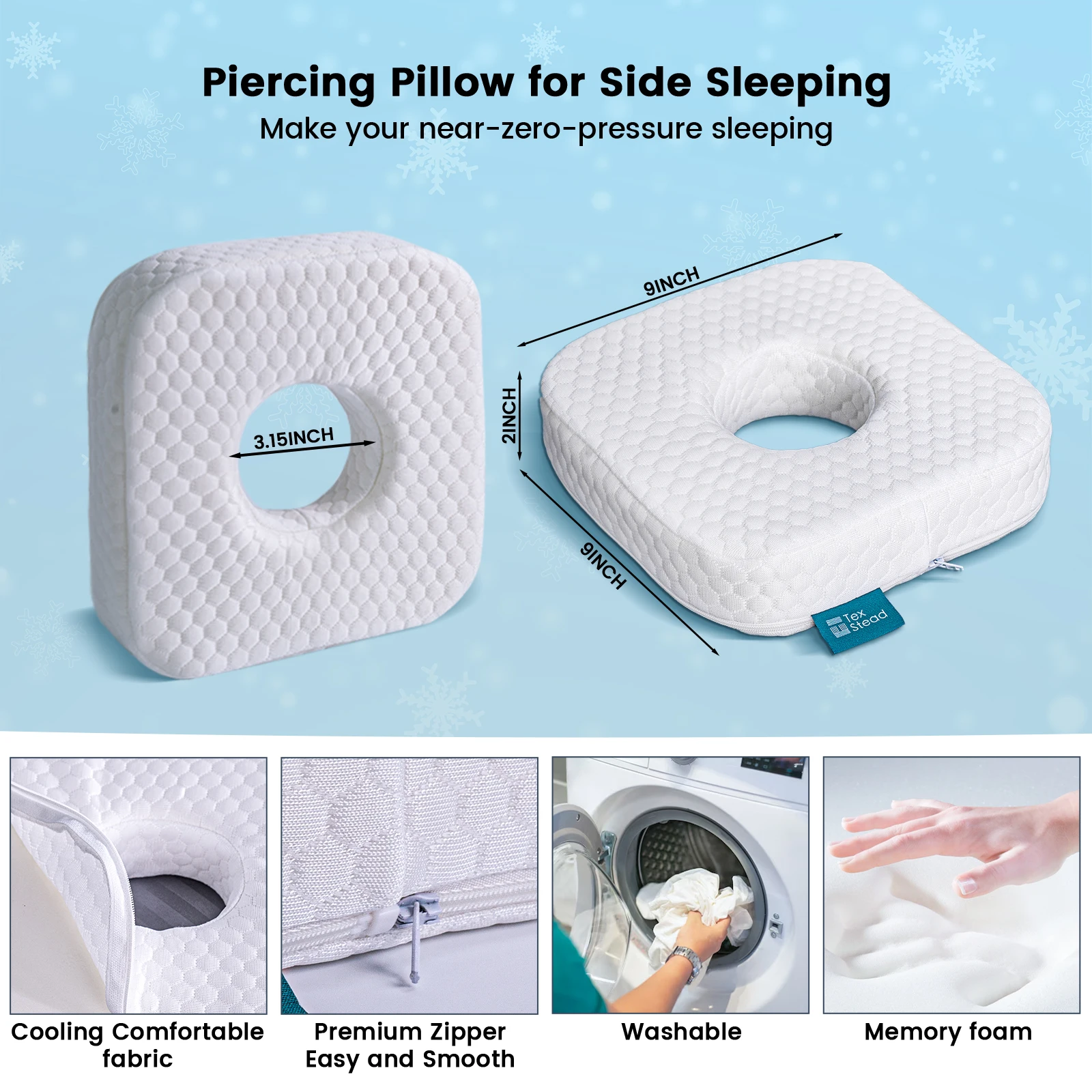 Ear Pillow With Ear Hole For Sleeping with Sore Ear Pain Memory Foam Pillow Suitable For Use By CNH Patients Soothing Ear Pain 6